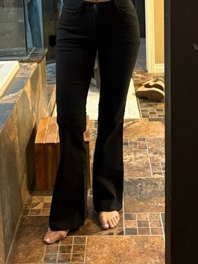 Women's DU/ER NuStretch High Rise Flare - Black NWOT